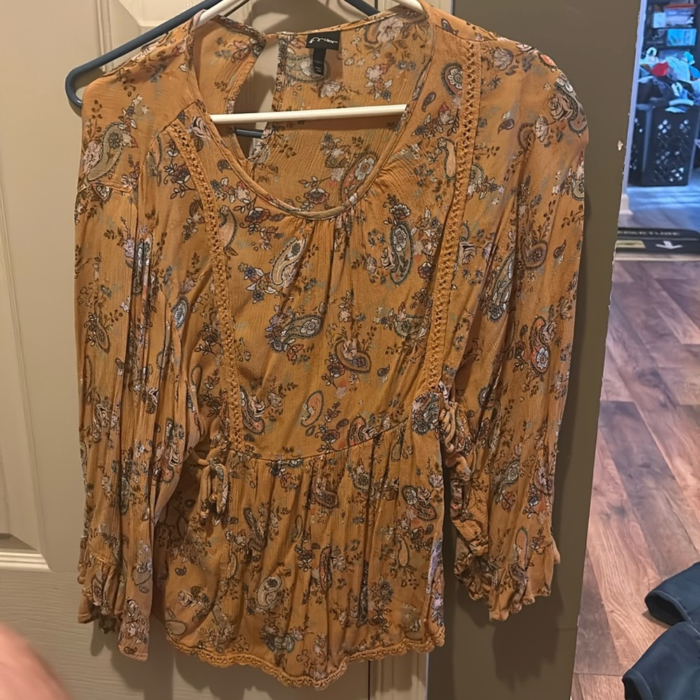Yellow floral blouse kids